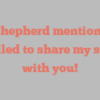 A E Shepherd mentions I’m thrilled to share my story with you!