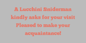 A Lucchini Sniderman kindly asks for your visit Pleased to make your acquaintance!