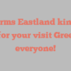 Alarms  Eastland kindly asks for your visit Greetings everyone!