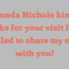 Amanda  Nichole kindly asks for your visit I’m thrilled to share my story with you!
