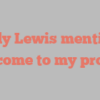 Andy  Lewis mentions Welcome to my profile!