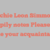 Archie Leon Simmons happily notes Pleased to make your acquaintance!