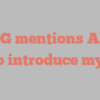 C M G mentions Allow me to introduce myself!
