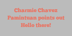 Charmie Chavez Pamintuan points out Hello there!