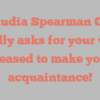 Claudia Spearman Gist kindly asks for your visit Pleased to make your acquaintance!