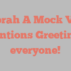 Deborah A Mock Volpe mentions Greetings everyone!