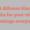 E A Alfonso kindly asks for your visit Greetings everyone!