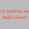 E M C joyfully states Hello there!