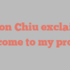 Jason  Chiu exclaims Welcome to my profile!