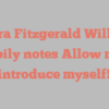 Laura Fitzgerald Wilkins happily notes Allow me to introduce myself!