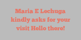 Maria E Lechuga kindly asks for your visit Hello there!