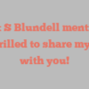 Max S Blundell mentions I’m thrilled to share my story with you!