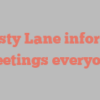 Misty  Lane informs Greetings everyone!