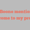 N  Boone mentions Welcome to my profile!