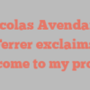 Nicolas Avendano Ferrer exclaims Welcome to my profile!