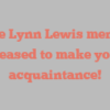 Nicole Lynn Lewis mentions Pleased to make your acquaintance!