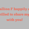 R  Scallion F happily notes I’m thrilled to share my story with you!