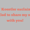 Toni J Koestler exclaims I’m thrilled to share my story with you!