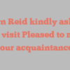 Evelyn  Reid kindly asks for your visit Pleased to make your acquaintance!